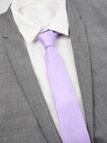 1 pieza Corbata de poliéster de unicolor para hombres, de 6 cm de ancho, de textura suave y delgada, adecuada para el trabajo diario, bodas, cenas informales y la escuela