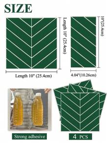 4入組防水魚骨圖案3d紋理牆板diy瓷磚,可拆卸自粘牆磁貼廚房浴室防濺背景牆 - 墨綠色 - 查看 3