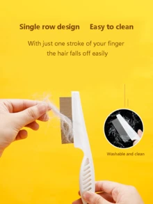 1pc White Pet Flea Comb For Cats And Dogs - White - View 3