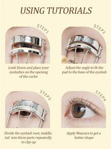 Amortals Winged Curler Eyelash Curler, Long Lasting Hold, Wide Angle, Sunflower Design, Suitable For Beginners,Makeup,Cheap,Room Decor,Vanity,Travel,Bedroom,Makeup Accessories,Eyelash Curler