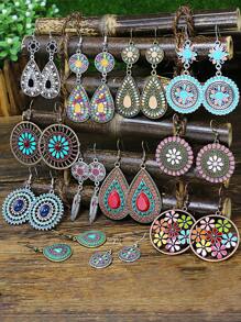 TopHanqi 12 Cặp Hoa tai dạng lủng lẳng phong cách Bohemian kỳ nghỉ cổ điển với những giọt tròn và hoa, thủ công sơn dầu nhiều màu dành cho phụ nữ đeo trong cuộc sống hàng ngày, công việc, du lịch, tiệc tùng, lễ kỷ niệm, v.v. Thanh lịch, đáng yêu và sống động, phù hợp với trang phục thường ngày, phong cách đường phố và đi làm ngày lễ tình nhân - Nhiều màu - Xem 7