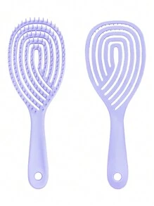 1支通風解結梳,更快吹乾,女用彎形通風造型梳,可濕乾兼用中空髮梳,多種顏色可選 - 彩色 - 查看 7