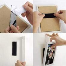 4pcs Square Sofa Fasteners With Strong Adhesive Tape, Black & White Nylon Self-Adhesive Double Sided Tape, Punchable Round Corner , Can Be Cut Into Pieces, With Hook And Loop Fastener