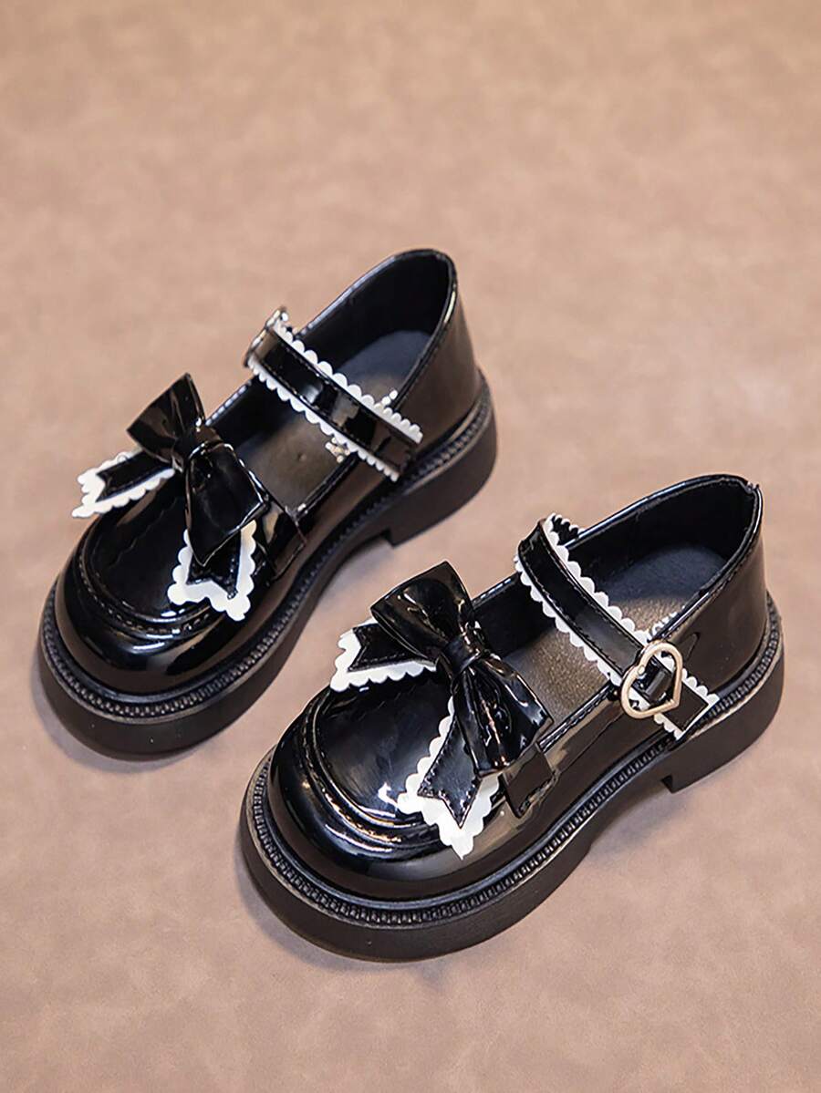 Girls' Princess Shoes, British Style Soft-Sole Performance Shoes - Black - View 1