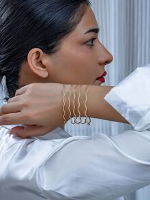 1 套欧美风格不对称几何手镯 - 手鐲套裝 - 查看 1