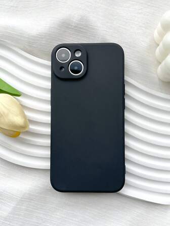 1PC Black Matte Edge Phone Case Compatible With IPhone