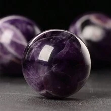天然水晶石晶球,治療磨砂方形球,家居裝飾風水收藏禮物 - 紫水晶 - 查看 1
