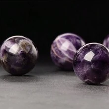 天然水晶石晶球,治療磨砂方形球,家居裝飾風水收藏禮物 - 紫水晶 - 查看 5