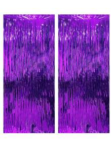 1pc Purple Sequin Curtain Backdrop Decor For Birthday Party,Christmas - Purple - View 2