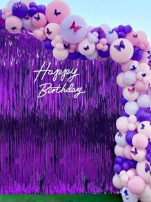 1pc Purple Sequin Curtain Backdrop Decor For Birthday Party,Christmas - Purple - View 3