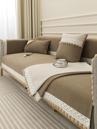 1 st Chenille Stof Vier Seizoenen Bankkussen, Koreaanse Stijl Moderne Minimalistische Anti-Kras & Anti-Slip Bankdoek, Huisdierbestendige Woonkamer Bankhoes Voor L-vormige Bank En 1/2/3/4 Zits Bank