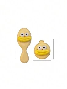 1 pieza Peine cojín de aire en forma de queso de dibujos animados y peine espejo plegable, peine mini portátil con cepillo de pelo y espejo de maquillaje incorporado.,herramientas para el cabello peines peine pelo cepillo pelo de peines cepillo pelo - Amarillo - Ver 8