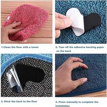 [12 Packs] Rug Pad Gripper, Double Sided Non-Slip Rug Pads Rug Tape Stickers Washable Area Rug Pad Carpet Tape Corner Side Gripper For Hardwood Floors And Tile - Black - View 10