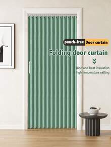 1 件,免費伸縮窗簾桿,波紋折疊門窗簾隔間,門口手風琴式門窗簾,衣櫃和房間隔間的褶皺折疊門窗簾 - 綠色 - 查看 6