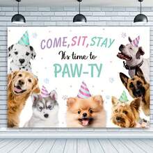 1 Miếng Cún con Tiệc sinh nhật Đồ trang trí Bối cảnh Thú cưng Cún con Buổi tiệc Ảnh nền Thời gian Đến Băng rôn Con trai Cô gái Tắm em bé Bối cảnh Băng rôn Bánh Bàn Đạo cụ chụp ảnh gian hàng - Nhiều màu - Xem 1