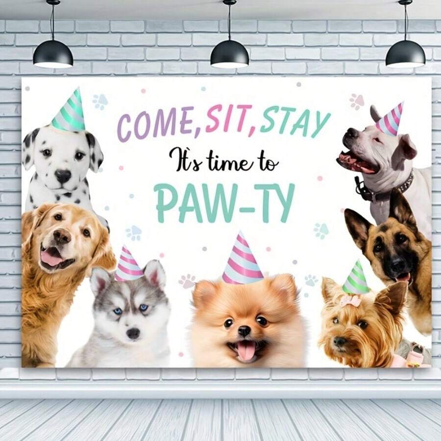 1 Miếng Cún con Tiệc sinh nhật Đồ trang trí Bối cảnh Thú cưng Cún con Buổi tiệc Ảnh nền Thời gian Đến Băng rôn Con trai Cô gái Tắm em bé Bối cảnh Băng rôn Bánh Bàn Đạo cụ chụp ảnh gian hàng - Nhiều màu - Xem 1