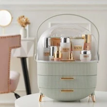 LIVINGANDHOME 14 Colors Multi-Function Makeup Storage Case, Cosmetics Organizer, Jewelry Organizer Case, Finishing Box, Makeup Storage Box, Cosmetic Box, JewelryBox, Makeup Organizer, Makeup Storage Organizer,Cabinet Decorative - Mint Green - View 5