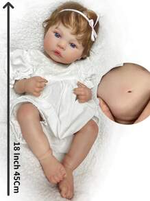 1 Pc 18 Inch Meadow 3D Painted Skin Lifelike Baby Reborn Doll Girls Full Body Soft Silicone Baby Doll - Apricot - View 3