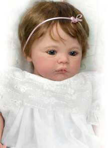 1 Pc 18 Inch Meadow 3D Painted Skin Lifelike Baby Reborn Doll Girls Full Body Soft Silicone Baby Doll - Apricot - View 4