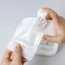 3pcs/5pcs/10pcs Travel Size Cosmetic Lotion Body Wash Shampoo Set With Portable Disposable Pouches And Bottles, Labels Included Home Bathroom Decor Fall Decor Back To School
