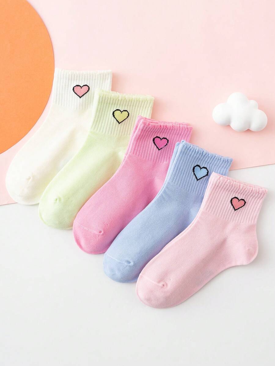 5 Macaron Tim Mô hình Cô gái Vớ , Cực mềm Ren Cắt tỉa Màu thuần - Nhiều màu - Xem 1