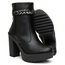 Women Mid-Calf Boots - 黑色 - 查看 4