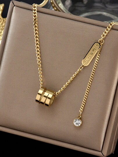 قلادة موضة مصنوعة من الفولاذ المقاوم للصدأ بأسلوب أوربي جديد وأمريكي للسيدات، سلسلة كورية بسيطة من الغابة البرية لتزيين الكلاچنرمضان