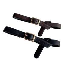 1pc Women's Multicolor Belt For Jeans, Versatile Korean Style Minimalist Black Belt With Small Gold Buckle For Fashionable Vintage Decoration Fit For Daily Wear Summer, School