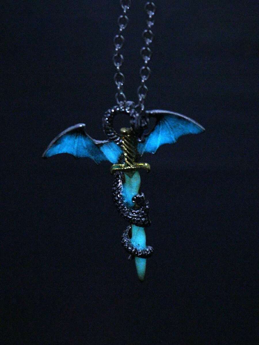 Kalung Liontin Pria - Kalung Naga Bercahaya - View 1