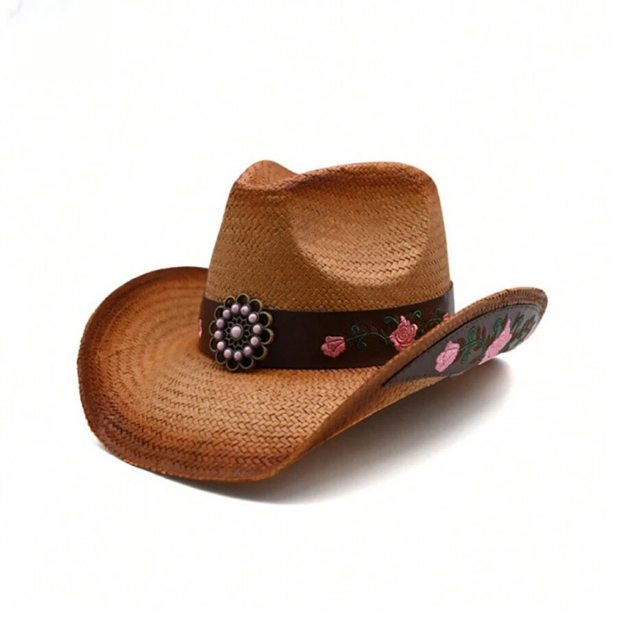 沙灘夏季牛仔帽新品到貨,帶絲帶的男女通用草帽 - 牛仔帽 - 查看 1