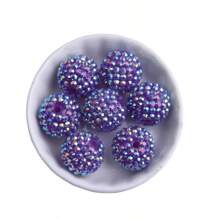 18x20mm 10 Stück Chunky runde bunte Harz Strass Kugelperlen für Bubblegum Halsketten Schmuck - Verschiedenfarbig - Übersicht 21