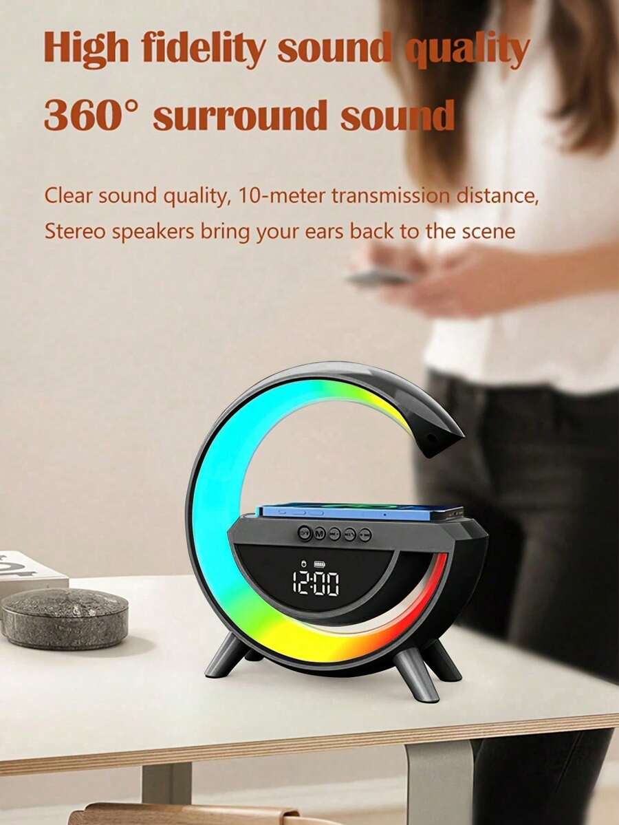 L02 Ambient Light Alarm Clock Wireless Speaker Black SHEIN EUR