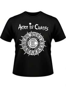 Camisas Camisetas Alice In Chains Banda Rock Manga Curta - Preto - Visão 1
