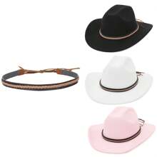 GEMVIE Boho不分男女波西米亞風格編織帽帶，適用於牛仔帽、費多拉帽、頂帽、圓頂禮帽，適合音樂會和日常穿著 - 帽帶 - 查看 10