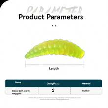 50入組釣魚誘餌,逼真人造蠕蟲誘餌適用於淡水和鹹水,軟塑料模擬昆蟲魚餌,供釣魚使用 - 綠色 - 查看 2