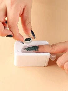 White Double Layer Powder Recycling Storage Box Nail Manicure Tool Glitter Sequin Collection Portable Container DIY Accessory Supplies,Nail Supplies,Nail Tools,Nail Art Tools,Back To School,Nails,Nail Tools For Press On Nails - White - View 4