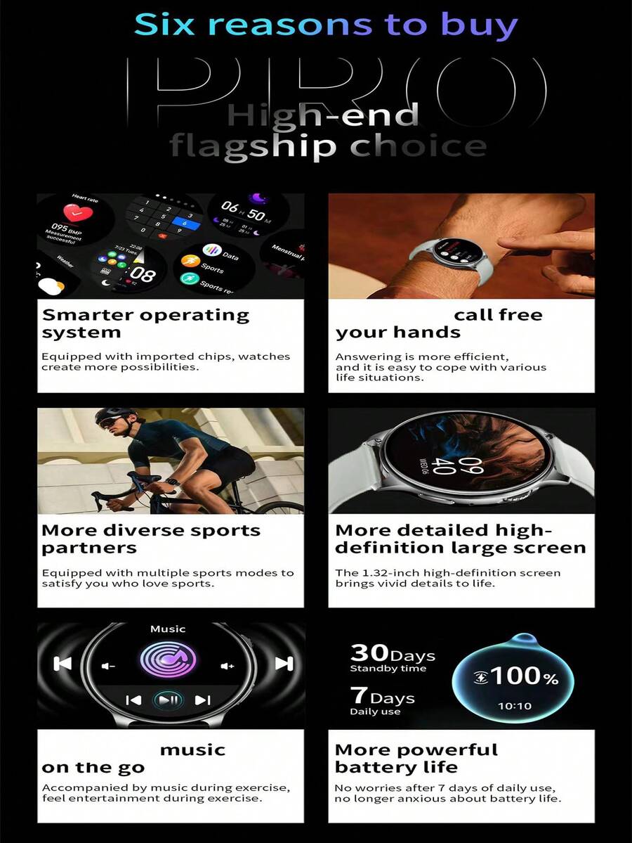 Unisex Smart Watch With Multiple Sports Modes, Full Touch Screen