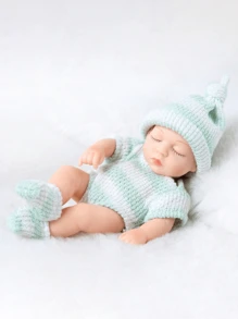 节日礼物 儿童娃娃 DIY 逼真娃娃 迷你可爱娃娃摆件（含娃娃），7 英寸 - 彩色 - 查看 13