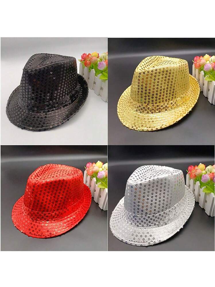 Cappello A Bombetta Con Paillettes Per Bambini – Glitter, Jazz, Perfetto Per Feste E Spettacoli!