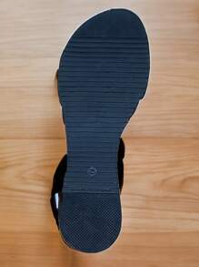 Sandalia huarache de Mujer Dama con Broche Cerrada Comoda Negra Suela Antiderrapante Tallas 22 a 27 de moda - Negro - Ver 5