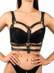 1 Peça Cinto de Couro PU Harness para Mulheres, Cinto Harness de Moda, Acessórios de Festa para Vestidos, Cinto Harness de Couro para o Peito para Mulheres