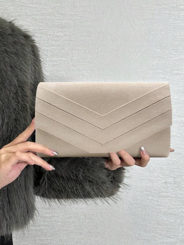 Beige dame pluche avond clutch handtas clutch voor dames met kettingriemTready bruidtas, perfect voor feest, bruiloft, gala, diner/banket, passend bij trouwjurk, formele jurken, galajurk, verjaardagsjurk, feestjurk