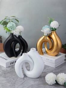 2pcs Mini Resin Hug Shaped Home Decorative Vase Room Decor Flower Vase Glass Vase - Black - View 7
