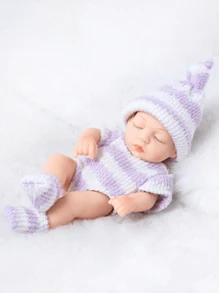 节日礼物 儿童娃娃 DIY 逼真娃娃 迷你可爱娃娃摆件（含娃娃），7 英寸 - 彩色 - 查看 11