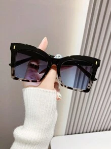 1 件男女通用方形猫眼复古 Y2K 潮流双色时尚眼镜，适合度假 - 彩色 - 查看 17