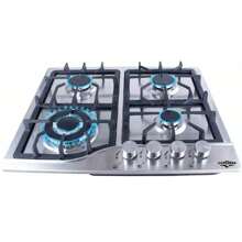 Parrilla de Gas 4 Quemadores Acero Inox Hogar Empotrable - Plateado - Ver 2