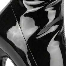 Botas de vestir largas de recubierto stretch con doble plataforma, mod. 1085484 - Negro - Ver 4