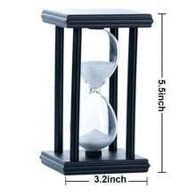 1 件 30 分钟沙漏，复古沙漏，黑色木制沙漏计时器，适用于家庭桌面教室客厅装饰（30 分钟，白色沙子）