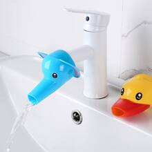 Kids Faucet Extender, Cute Cartoon Silicone Hand Washing Device, Water Guide Groove Extension For Babies - Blue - View 3