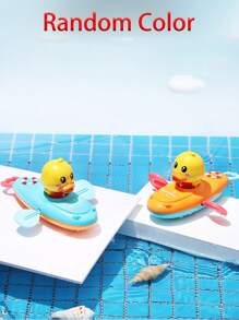 1 pièce Jouet de bain Barque à rames avec canard jaune bébé, couleur aléatoire